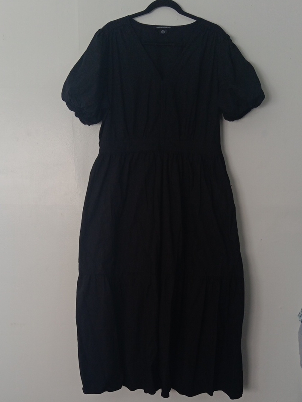 French Connection  Midi Tiered Dress with Puff Sleeves #3804
